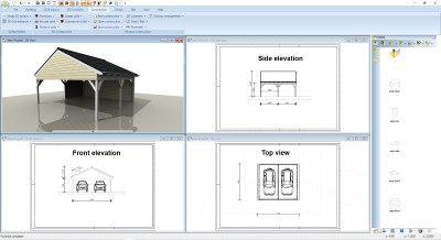 Carport project with 2D views
