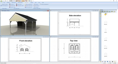 Carport example with 2D views