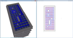 Flat roof mounted panels with area cutouts